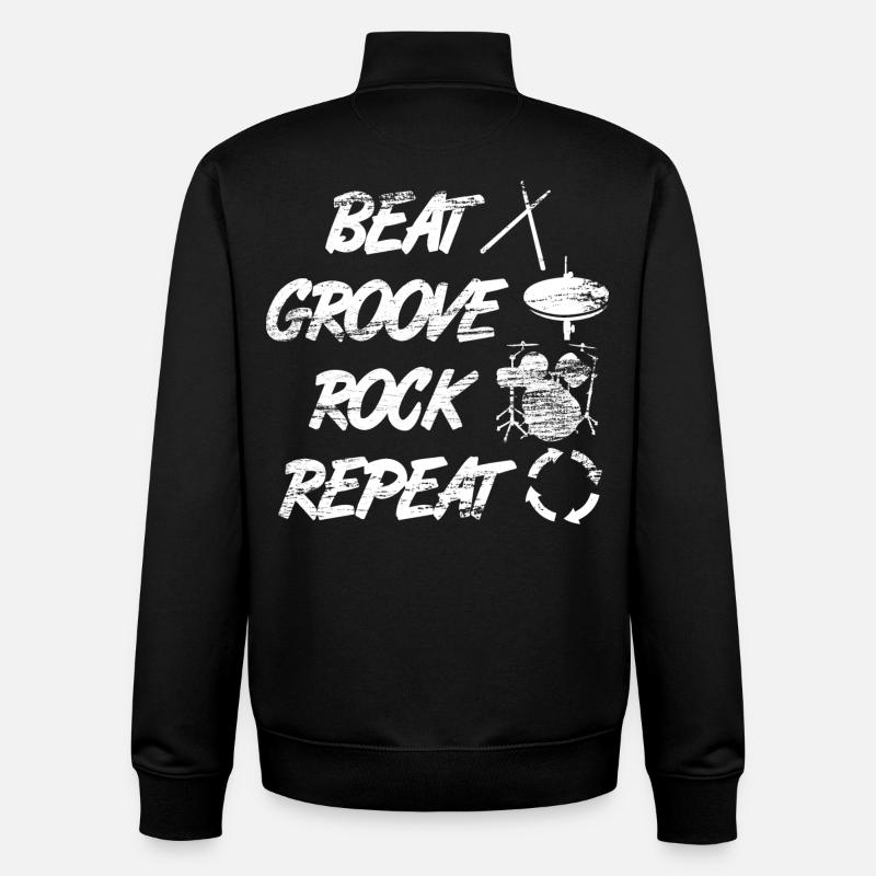 Beat Groove Rock Repeat - Unisex Organic Zip Sweatshirt von Stanley/Stella - Schwarz