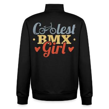 BMX Fahrerin - Unisex Organic Zip Sweatshirt von Stanley/Stella - Schwarz - Hinten - AI Model Male 185 light (185cm)