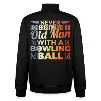 Alter Bowlingspieler - Unisex Organic Zip Sweatshirt von Stanley/Stella - Schwarz - Hinten - AI Model Male 185 light (185cm)