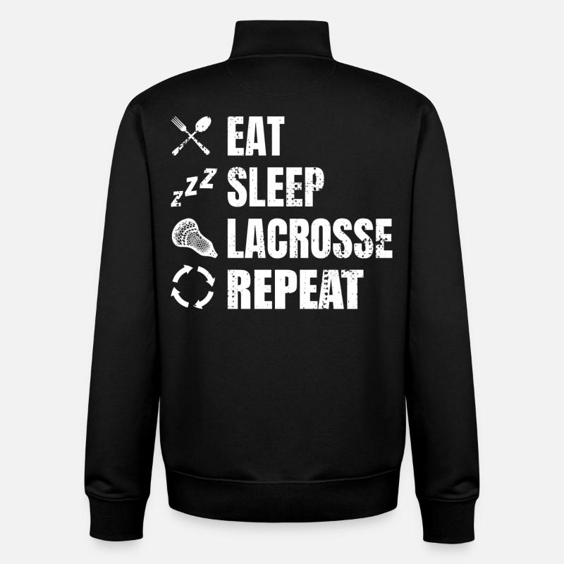 Lacrosse Player Routine - Unisex Organic Zip Sweatshirt by Stanley/Stella - black