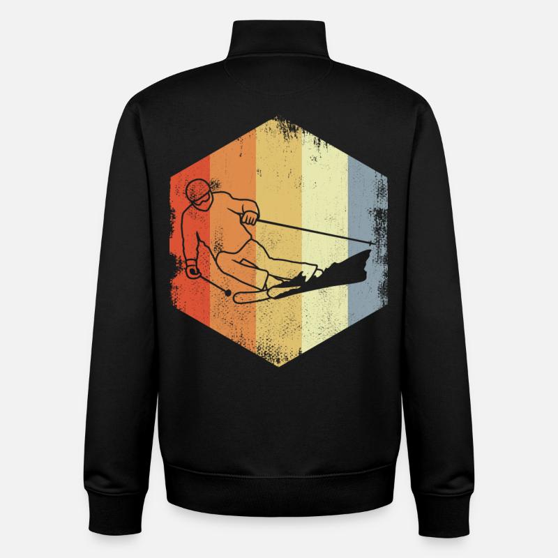 Ski - Sweat zippé unisexe en coton bio Stanley/Stella - noir