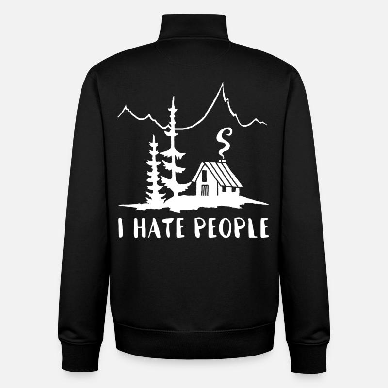 Solitaire (blanc) - Sweat zippé unisexe en coton bio Stanley/Stella - noir