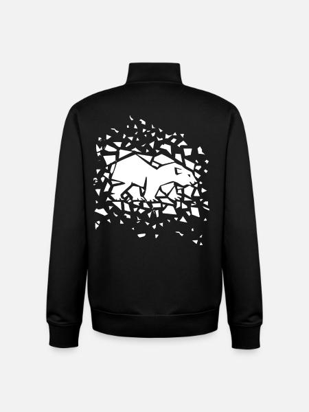 Ours polaire 2 - Sweat zippé unisexe en coton bio Stanley/Stella - noir