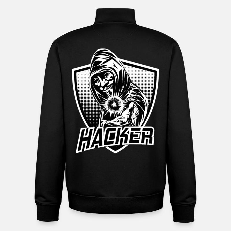 HACKER - Unisex Organic Zip Sweatshirt by Stanley/Stella - black