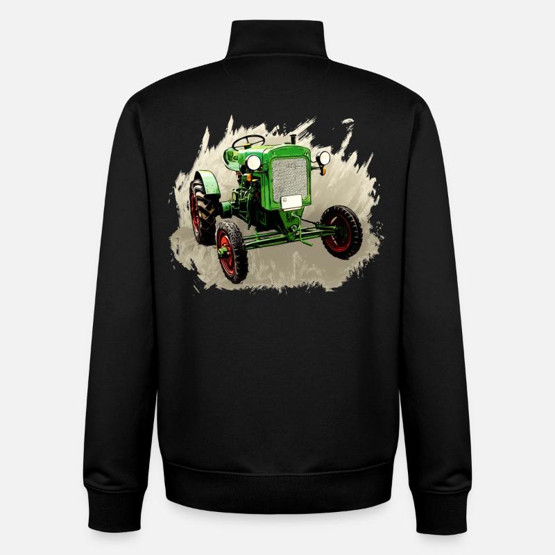 Deutz F1M 414 Bauernschlepper - Sweat zippé unisexe en coton bio Stanley/Stella - noir