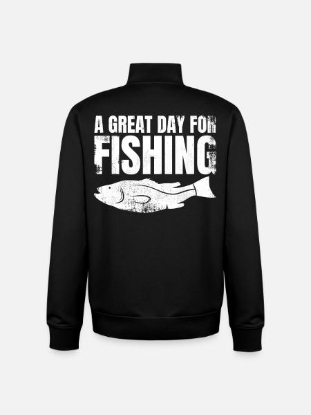 A great day of fishing - Unisex Organic Zip Sweatshirt by Stanley/Stella - black