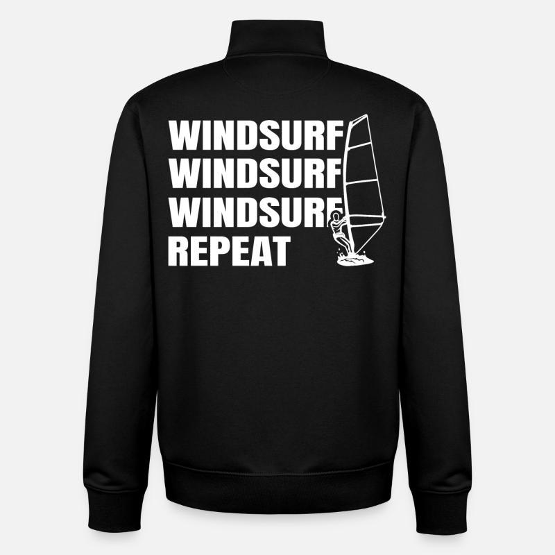 Windsurfing - Unisex Organic Zip Sweatshirt by Stanley/Stella - black