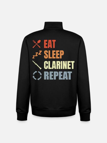 Eat Sleep Clarinet Repeat - Unisex Organic Zip Sweatshirt by Stanley/Stella - black