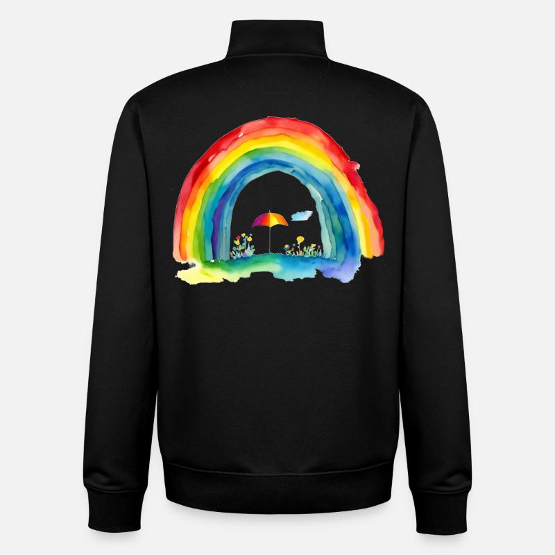 Rainbow - Unisex Organic Zip Sweatshirt by Stanley/Stella - black