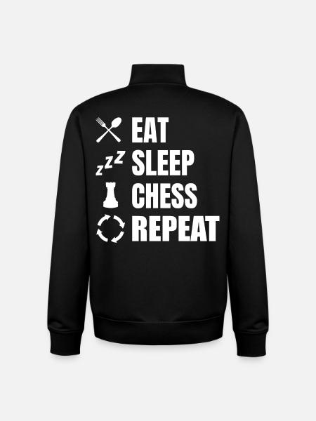 Eat Sleep Chess Repeat - Unisex Organic Zip Sweatshirt by Stanley/Stella - black