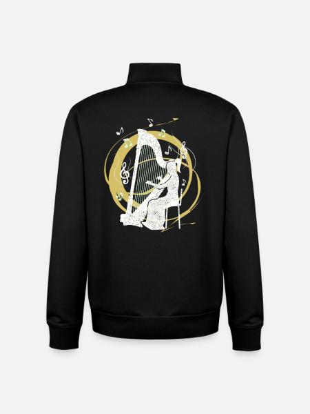 Harpist harp - Unisex Organic Zip Sweatshirt by Stanley/Stella - black