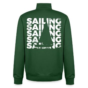 Segelboot - Unisex Organic Zip Sweatshirt von Stanley/Stella - Flaschengrün - Hinten - AI Model Male 185 dark (185cm)