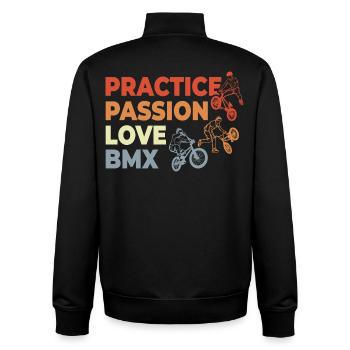 BMX Motivation - Sweat zippé unisexe en coton bio Stanley/Stella - noir - Dos - AI Model Male 185 light (185cm)