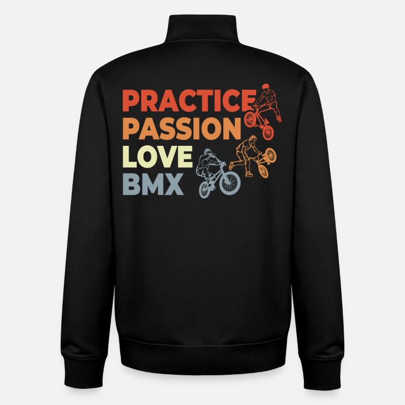 BMX Motivation - Sweat zippé unisexe en coton bio Stanley/Stella - noir