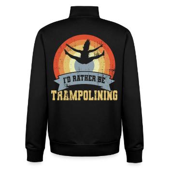 Trampolin Spruch - Unisex Organic Zip Sweatshirt von Stanley/Stella - Schwarz - Hinten - AI Model Male 185 light (185cm)