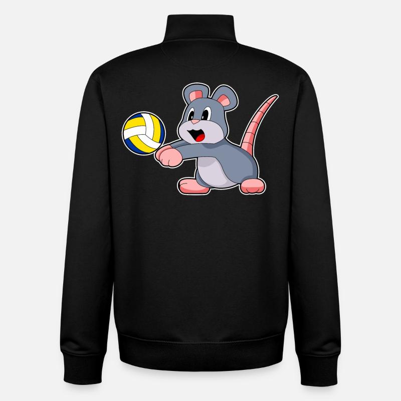 Volleyball de souris - Sweat zippé unisexe en coton bio Stanley/Stella - noir
