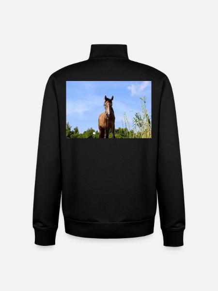 Affiche Cheval Cheval - Sweat zippé unisexe en coton bio Stanley/Stella - noir