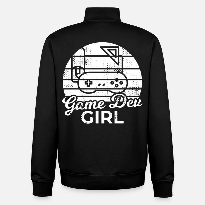 Game Dev Girl - Unisex Organic Zip Sweatshirt by Stanley/Stella - black