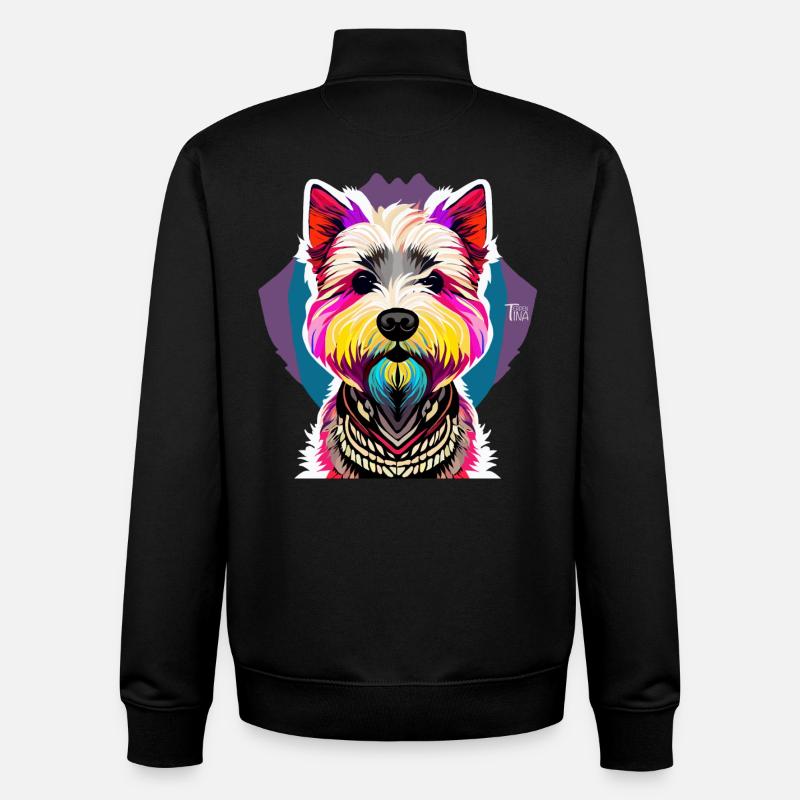 Terrier des Highlands de l’Ouest - Sweat zippé unisexe en coton bio Stanley/Stella - noir