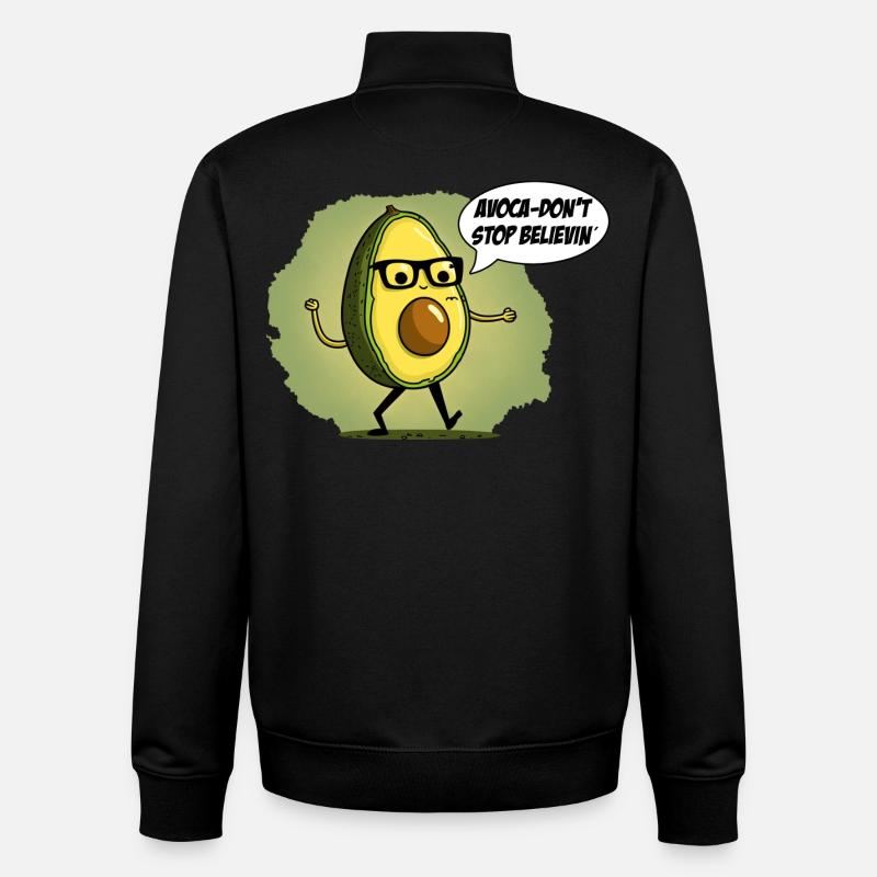 Don"t stop beliving Nerd Avocado - Unisex Organic Zip Sweatshirt von Stanley/Stella - Schwarz