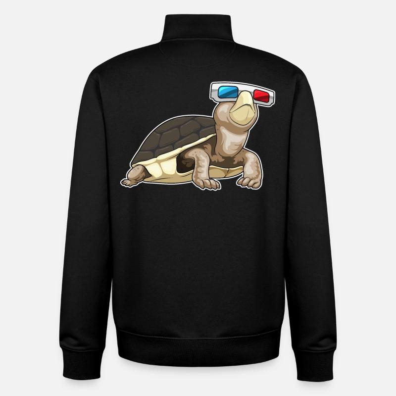 Turtle Glasses - Unisex Organic Zip Sweatshirt by Stanley/Stella - black