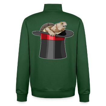 Cylindre Turtle Wizard - Sweat zippé unisexe en coton bio Stanley/Stella - vert bouteille - Dos - AI Model Male 185 dark (185cm)