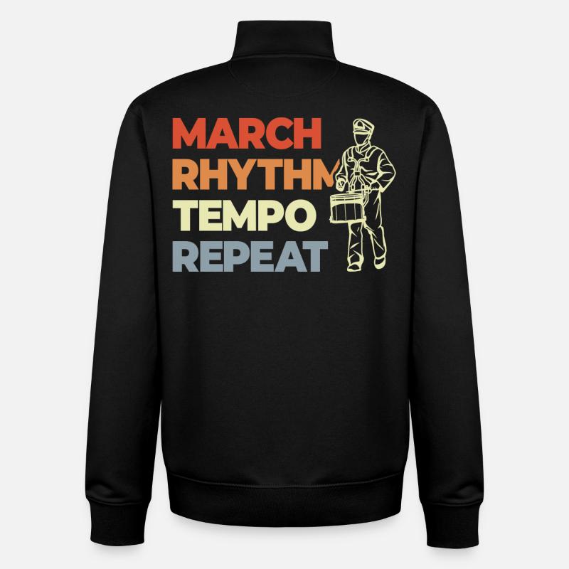 Dicton de tambour - Sweat zippé unisexe en coton bio Stanley/Stella - noir