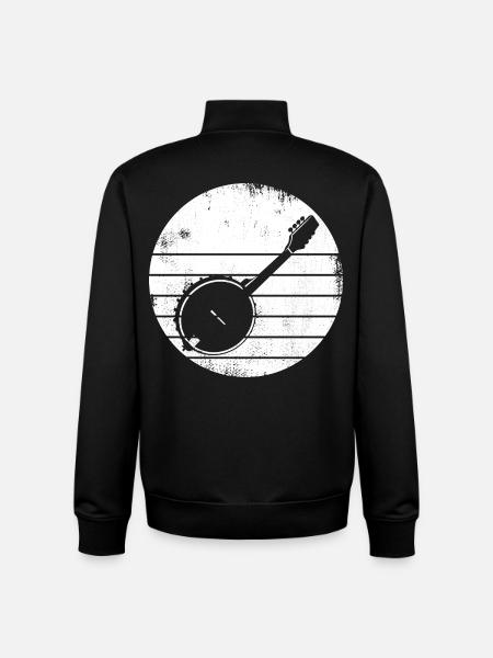 Dessin Banjo - Sweat zippé unisexe en coton bio Stanley/Stella - noir