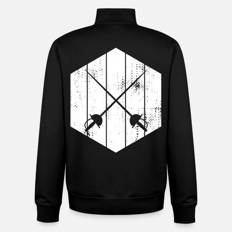 Fechter Schwerter Skizze - Unisex Organic Zip Sweatshirt von Stanley/Stella - Schwarz