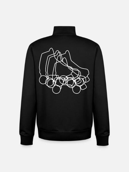 Roller Skates Drawing - Unisex Organic Zip Sweatshirt by Stanley/Stella - black