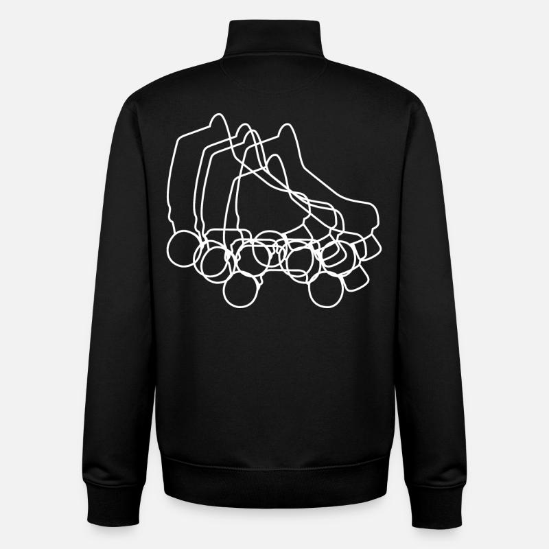 Roller Skates Zeichnung - Unisex Organic Zip Sweatshirt von Stanley/Stella - Schwarz