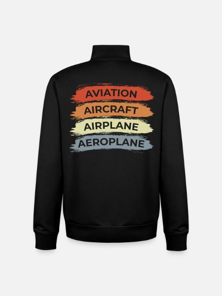 Aéronefs d’aviation Aéronefs - Sweat zippé unisexe en coton bio Stanley/Stella - noir