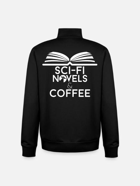 Book Lover Sci-Fi Novels and Coffee - Unisex Organic Zip Sweatshirt by Stanley/Stella - black