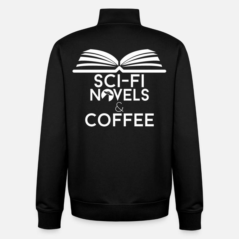 Book Lover Sci-Fi, Romane und Kaffee - Unisex Organic Zip Sweatshirt von Stanley/Stella - Schwarz
