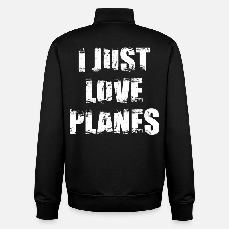 J’adore les avions - Sweat zippé unisexe en coton bio Stanley/Stella - noir