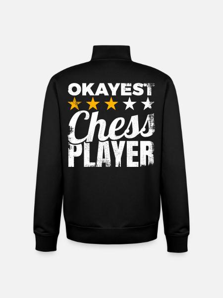 Okayest Chess Player - Unisex Organic Zip Sweatshirt by Stanley/Stella - black