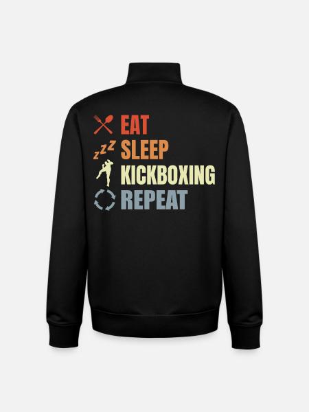 Eat Sleep Kickbox Repeat - Unisex Organic Zip Sweatshirt von Stanley/Stella - Schwarz