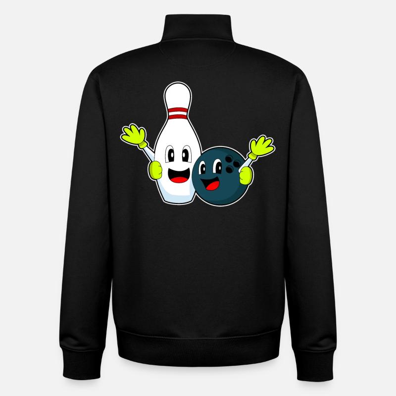 Bowling Bowlingkugel Pin - Unisex Organic Zip Sweatshirt von Stanley/Stella - Schwarz