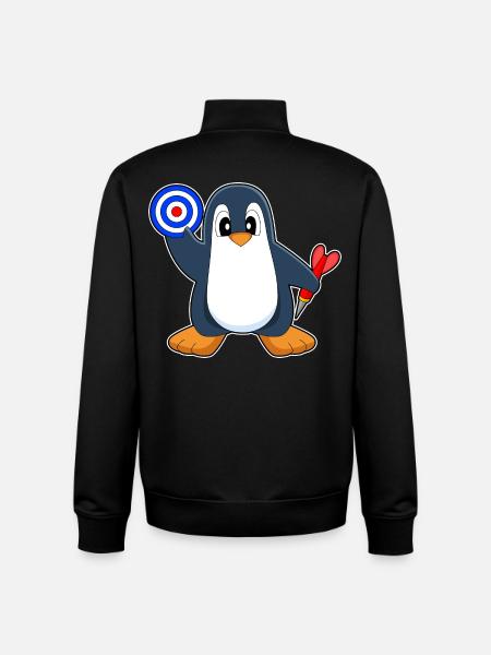 Cible de fléchettes Penguin Dart - Sweat zippé unisexe en coton bio Stanley/Stella - noir