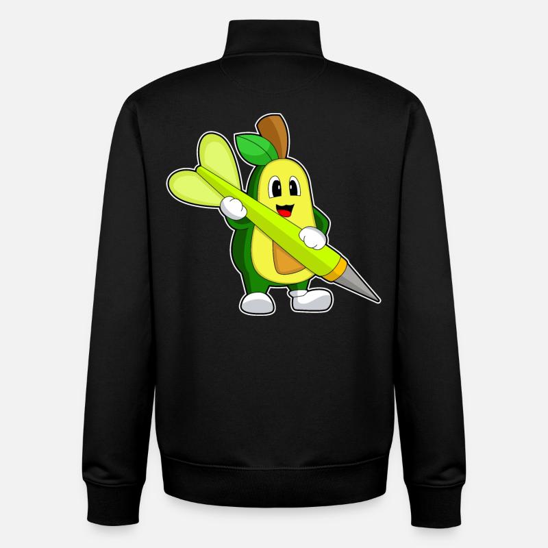 Dart à l’avocat - Sweat zippé unisexe en coton bio Stanley/Stella - noir