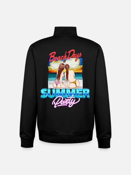 Beach days - Unisex Organic Zip Sweatshirt by Stanley/Stella - black