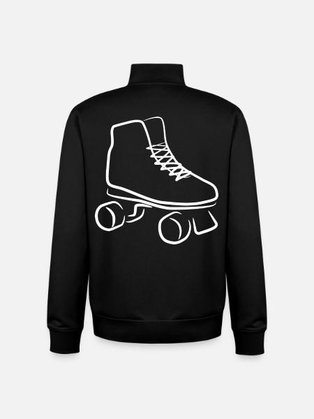 Roller Skates Drawing - Unisex Organic Zip Sweatshirt by Stanley/Stella - black