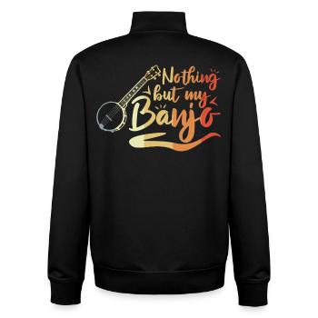 Witziger Banjospieler Spruch - Unisex Organic Zip Sweatshirt von Stanley/Stella - Schwarz - Hinten - AI Model Male 185 light (185cm)