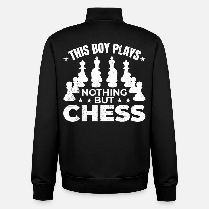 Garçon d’échecs - Sweat zippé unisexe en coton bio Stanley/Stella - noir