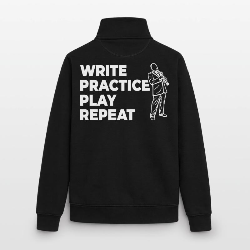 Writing, practicing, playing, repeating Unisex Organic Zip Sweatshirt by Stanley/Stella