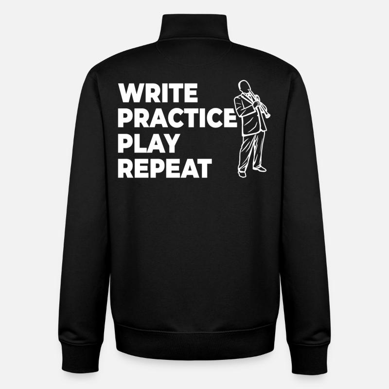 Writing, practicing, playing, repeating - Unisex Organic Zip Sweatshirt by Stanley/Stella - black