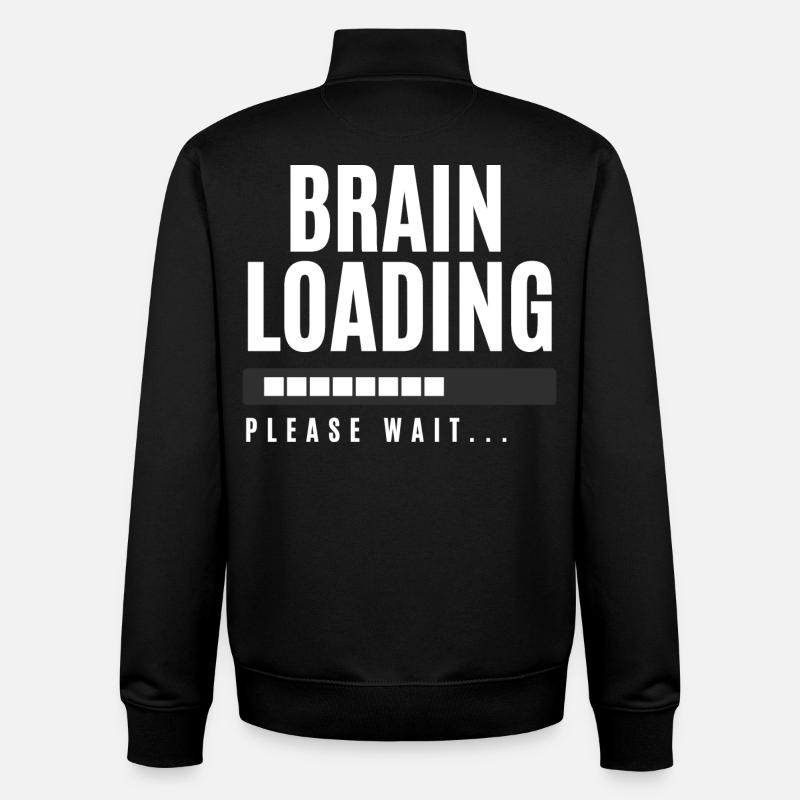 Brain Loading Please Wait - Unisex Organic Zip Sweatshirt by Stanley/Stella - black