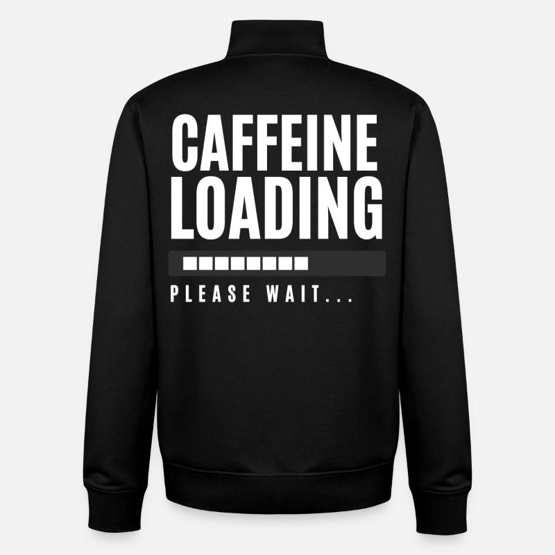 Koffein laden Bitte warten - Unisex Organic Zip Sweatshirt von Stanley/Stella - Schwarz