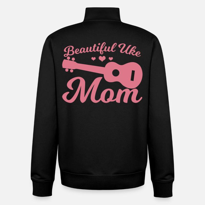 Uke Mama - Sweat zippé unisexe en coton bio Stanley/Stella - noir