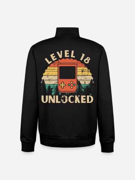 Level 18 Unlocked - Unisex Organic Zip Sweatshirt by Stanley/Stella - black